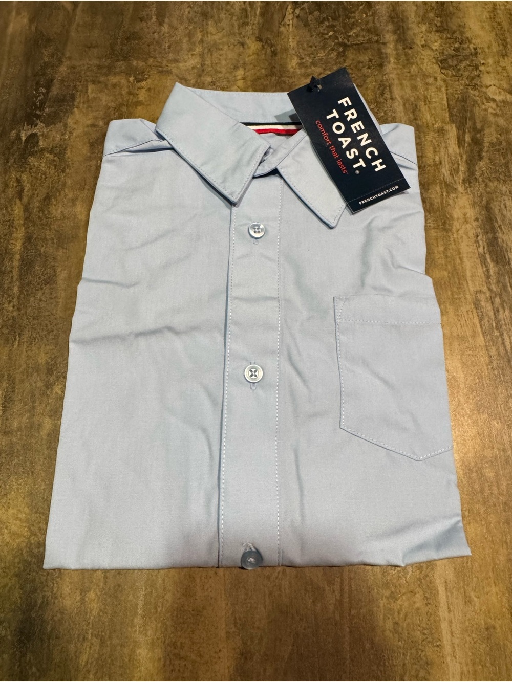 French Toast Light Blue Button-Front Dress Shirt